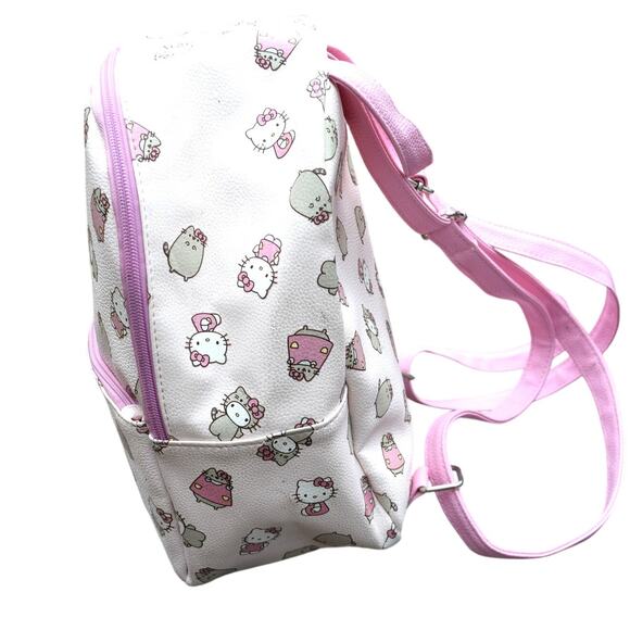 Sanrio Hello Kitty x Pusheen Mini Backpack Light Pink Gently Used Logo Print - Picture 2 of 9